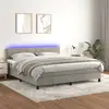 Image de Sommier À Lattes De Lit Avec Matelas Led Gris Clair 160x200 Cm Vidaxl