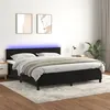 Image de Sommier À Lattes De Lit Avec Matelas Et Led Noir 160x200 Cm Vidaxl