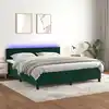 Image de Sommier À Lattes De Lit Avec Matelas Led Vert Foncé 160x200 Cm Vidaxl