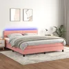 Image de Sommier À Lattes De Lit Avec Matelas Et Led Rose 160x200 Cm Vidaxl
