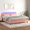 Image de Sommier À Lattes De Lit Avec Matelas Et Led Rose 180x200 Cm Vidaxl