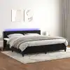Image de Sommier À Lattes De Lit Avec Matelas Et Led Noir 200x200 Cm Vidaxl