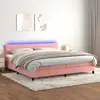 Image de Sommier À Lattes De Lit Avec Matelas Et Led Rose 200x200 Cm Vidaxl