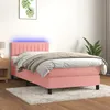 Image de Sommier À Lattes De Lit Avec Matelas Et Led Rose 80x200 Cm Vidaxl