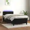Image de Sommier À Lattes De Lit Avec Matelas Et Led Noir 90x200 Cm Vidaxl