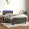 Image de Sommier À Lattes De Lit Avec Matelas Led Gris Foncé 100x200 Cm Vidaxl