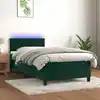 Image de Sommier À Lattes De Lit Avec Matelas Led Vert Foncé 100x200 Cm Vidaxl