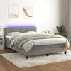 Image de Sommier À Lattes De Lit Avec Matelas Led Gris Clair 140x200 Cm Vidaxl