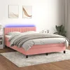 Image de Sommier À Lattes De Lit Avec Matelas Et Led Rose 140x200 Cm Vidaxl
