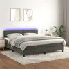 Image de Sommier À Lattes De Lit Avec Matelas Led Gris Foncé 160x200 Cm Vidaxl