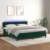 Image de Sommier À Lattes De Lit Avec Matelas Led Vert Foncé 160x200 Cm Vidaxl