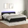 Image de Sommier À Lattes De Lit Avec Matelas Et Led Noir 180x200 Cm Vidaxl