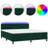 Image de Sommier À Lattes De Lit Avec Matelas Led Vert Foncé 180x200 Cm Vidaxl