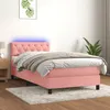 Image de Sommier À Lattes De Lit Avec Matelas Et Led Rose 80x200 Cm Vidaxl