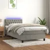 Image de Sommier À Lattes De Lit Avec Matelas Led Gris Clair 100x200 Cm Vidaxl