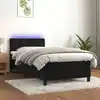 Image de Sommier À Lattes De Lit Avec Matelas Et Led Noir 100x200 Cm Vidaxl