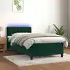 Image de Sommier À Lattes De Lit Avec Matelas Led Vert Foncé 100x200 Cm Vidaxl