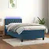 Image de Sommier À Lattes De Lit Avec Matelas Led Bleu Foncé 100x200 Cm Vidaxl