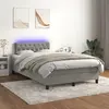 Image de Sommier À Lattes De Lit Avec Matelas Led Gris Clair 120x200 Cm Vidaxl