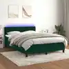 Image de Sommier À Lattes De Lit Avec Matelas Led Vert Foncé 140x190 Cm Vidaxl