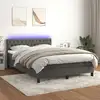 Image de Sommier    Lattes De Lit Avec Matelas Led Gris Fonc © 140x200 Cm Vidaxl