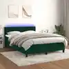 Image de Sommier À Lattes De Lit Avec Matelas Led Vert Foncé 140x200 Cm Vidaxl