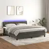 Image de Sommier À Lattes De Lit Avec Matelas Led Gris Foncé 160x200 Cm Vidaxl