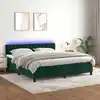 Image de Sommier À Lattes De Lit Avec Matelas Led Vert Foncé 160x200 Cm Vidaxl