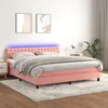 Image de Sommier À Lattes De Lit Avec Matelas Et Led Rose 160x200 Cm Vidaxl