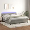 Image de Sommier À Lattes De Lit Avec Matelas Led Gris Clair 180x200 Cm Vidaxl