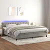 Image de Sommier À Lattes De Lit Avec Matelas Led Gris Clair 200x200 Cm Vidaxl
