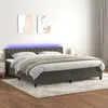 Image de Sommier À Lattes De Lit Avec Matelas Led Gris Foncé 200x200 Cm Vidaxl
