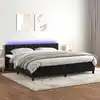 Image de Sommier À Lattes De Lit Avec Matelas Et Led Noir 200x200 Cm Vidaxl