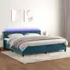 Image de Sommier À Lattes De Lit Avec Matelas Led Bleu Foncé 200x200 Cm Vidaxl