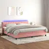 Image de Sommier À Lattes De Lit Avec Matelas Et Led Rose 200x200 Cm Vidaxl