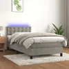 Image de Sommier À Lattes De Lit Avec Matelas Led Gris Clair 100x200 Cm Vidaxl