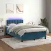 Image de Sommier À Lattes De Lit Avec Matelas Led Bleu Foncé 120x200 Cm Vidaxl