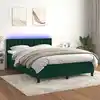 Image de Sommier À Lattes De Lit Avec Matelas Led Vert Foncé 140x190 Cm Vidaxl