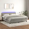 Image de Sommier À Lattes De Lit Matelas Et Led Gris Clair 160x200 Cm Vidaxl