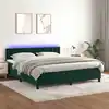 Image de Sommier À Lattes De Lit Matelas Et Led Vert Foncé 160x200 Cm Vidaxl
