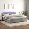 Image de Clicnbuy - lits & cadres de lit - sommier tapissier matelas et led gris clair 180x200 cm velours