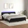 Image de Sommier À Lattes De Lit Avec Matelas Et Led Noir 180x200 Cm Vidaxl