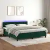 Image de Sommier À Lattes De Lit Matelas Et Led Vert Foncé 180x200 Cm Vidaxl