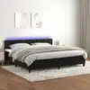 Image de Sommier À Lattes De Lit Avec Matelas Et Led Noir 200x200 Cm Vidaxl