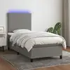 Image de Sommier    Lattes De Lit Avec Matelas Et Led Gris Fonc © 80x200cm Vidaxl