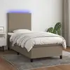 Image de Sommier À Lattes De Lit Et Matelas Et Led Taupe 80x200 Cm Tissu Vidaxl