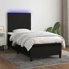 Image de Sommier    Lattes De Lit Avec Matelas Et Led Noir 90x190cm Tissu Vidaxl