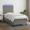 Image de Sommier À Lattes De Lit Avec Matelas Et Led Gris Foncé 90x200cm Vidaxl