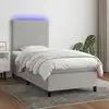 Image de Sommier À Lattes De Lit Et Matelas Et Led Gris Clair 100x200 Cm Vidaxl