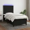Image de Sommier À Lattes De Lit Et Matelas Et Led Noir 100x200 Cm Tissu Vidaxl
